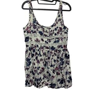 Lorimer Floral Tank Top Lace Eyelet Tiered Boho Cottagecore Summer Women